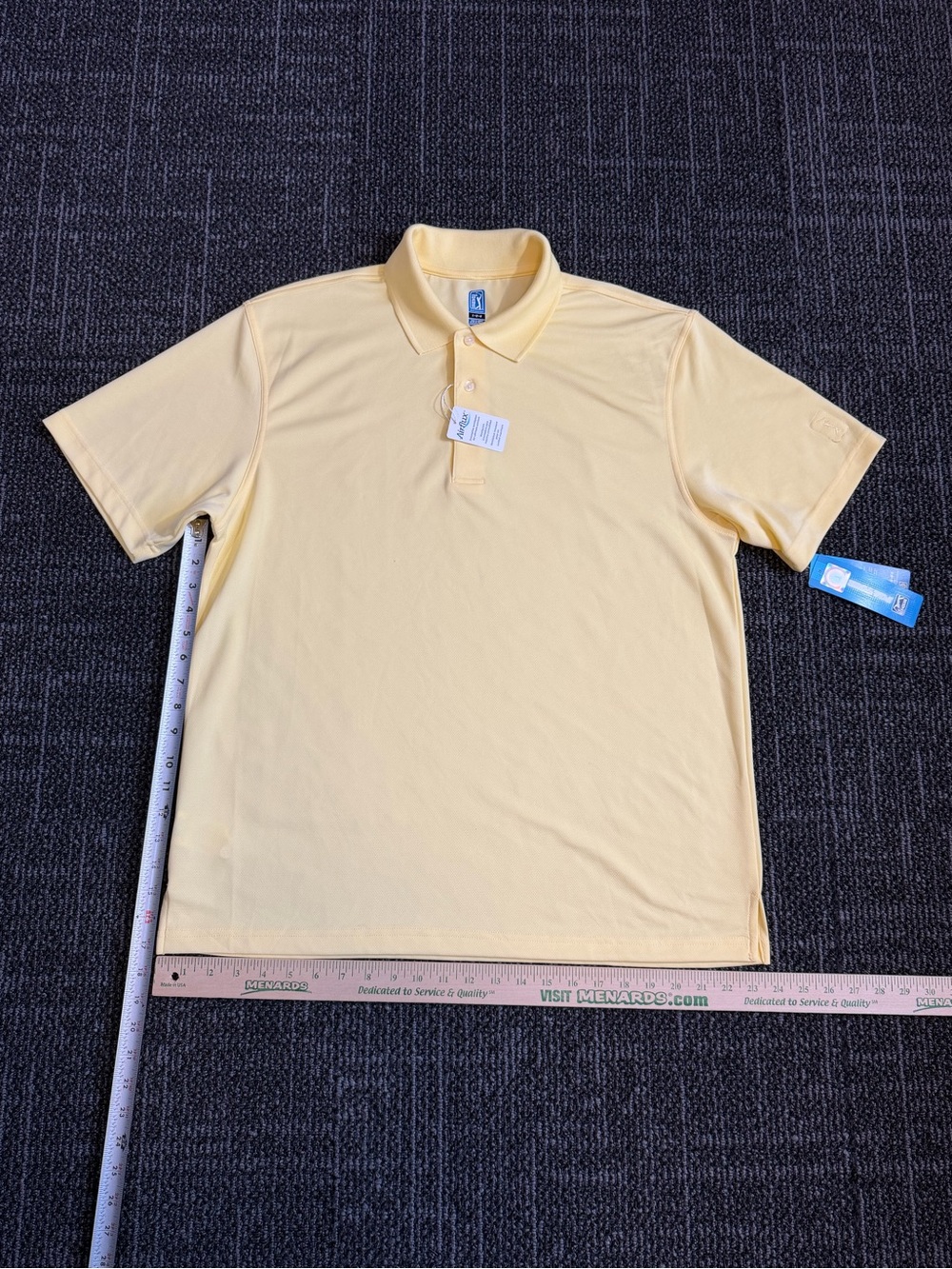 Airflux PGA Tour Moisture Wicking Men’s Short Sleeve Polo Shirt Yellow NWT Large